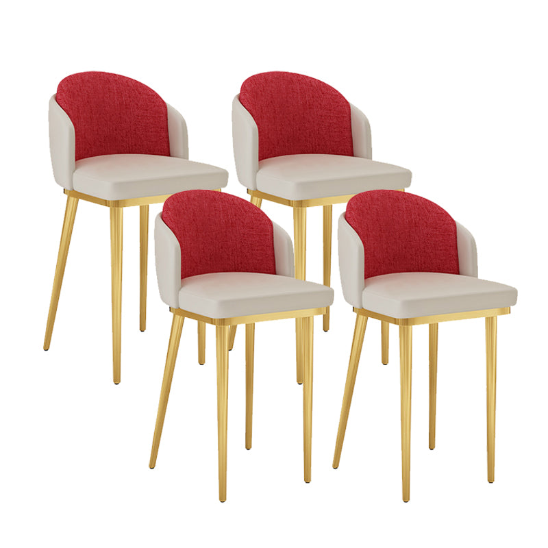 Linen Counter Chairs with Metal Frame Glam Indoor Counter Stools