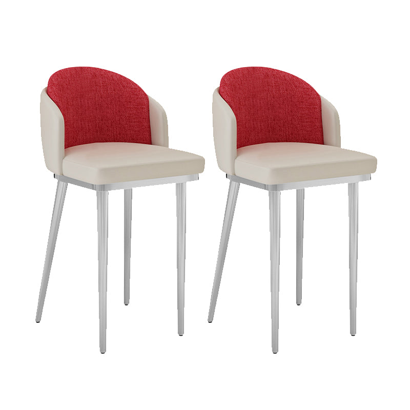 Linen Counter Chairs with Metal Frame Glam Indoor Counter Stools