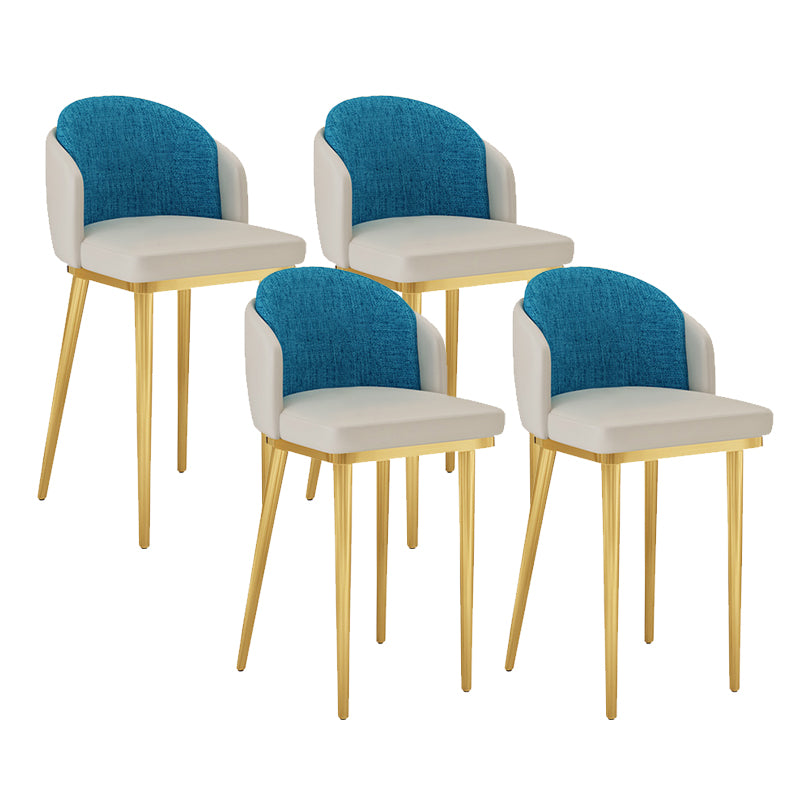 Linen Counter Chairs with Metal Frame Glam Indoor Counter Stools
