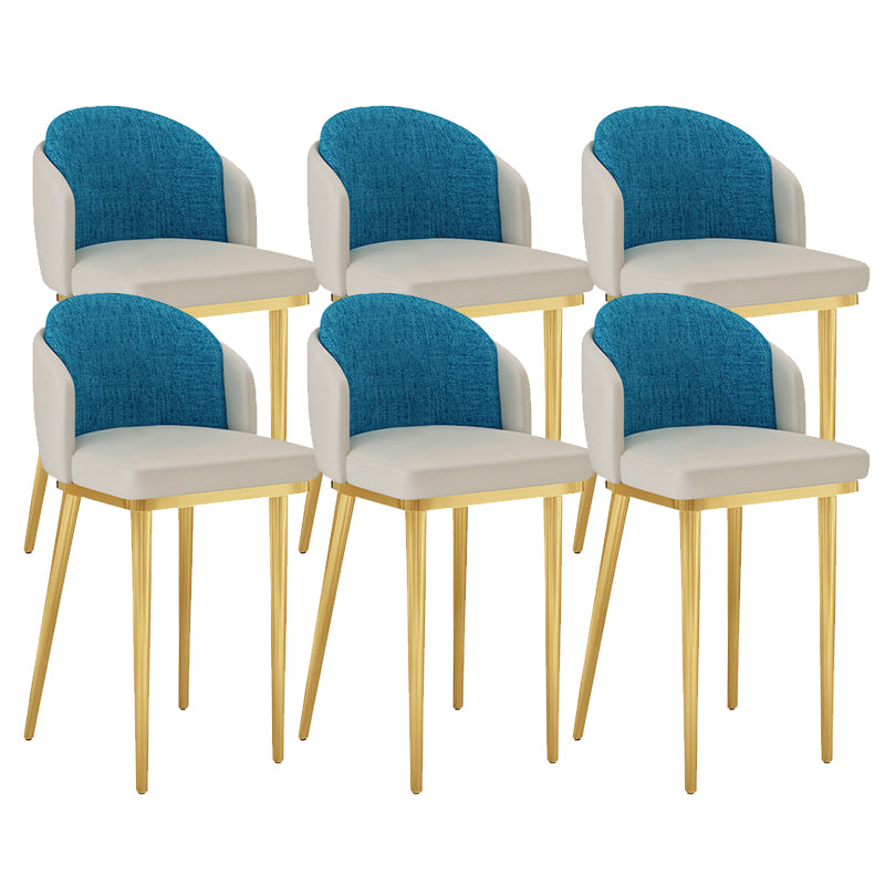 Linen Counter Chairs with Metal Frame Glam Indoor Counter Stools
