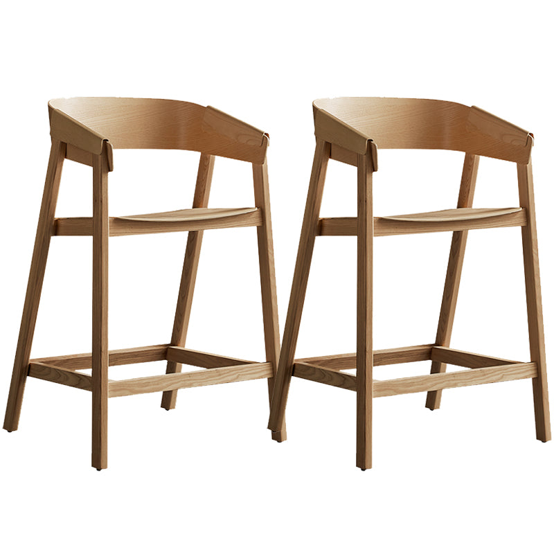 Brown Ash Wood Counter Stools Contemporary Indoor Counter Chairs