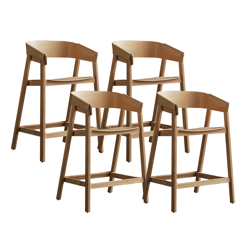 Brown Ash Wood Counter Stools Contemporary Indoor Counter Chairs