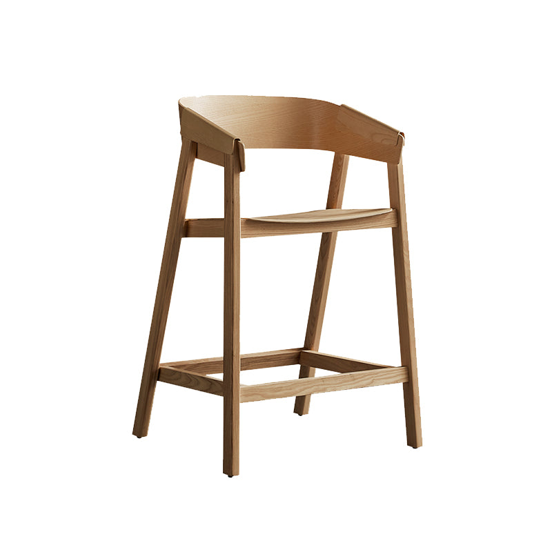 Brown Ash Wood Counter Stools Contemporary Indoor Counter Chairs