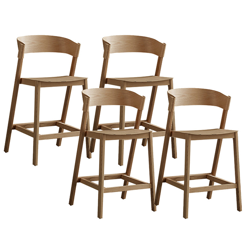Brown Ash Wood Counter Stools Contemporary Indoor Counter Chairs