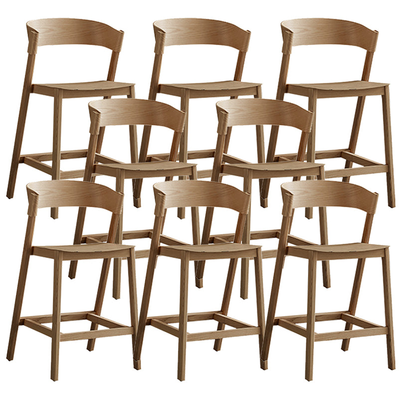 Brown Ash Wood Counter Stools Contemporary Indoor Counter Chairs