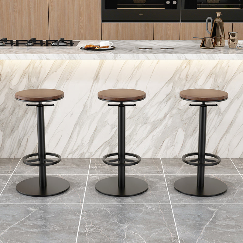 Modern Adjustable Height Bar Stools Matte Finish Indoor Stools