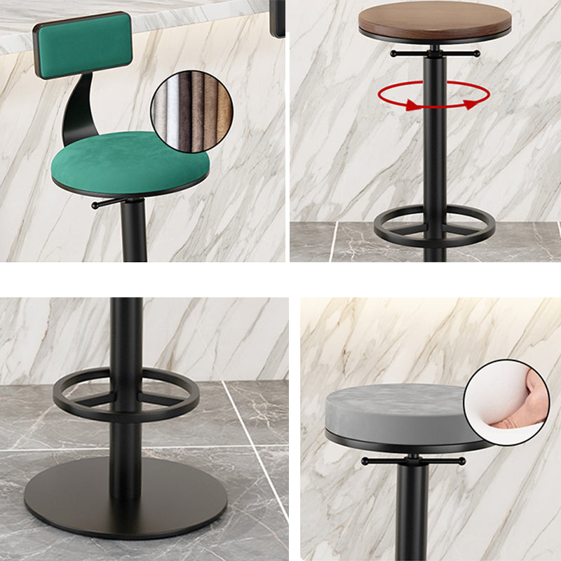 Modern Adjustable Height Bar Stools Matte Finish Indoor Stools