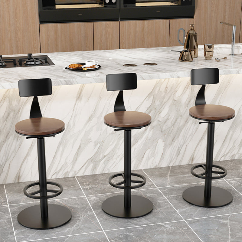 Modern Adjustable Height Bar Stools Matte Finish Indoor Stools