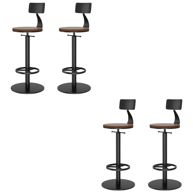 Modern Adjustable Height Bar Stools Matte Finish Indoor Stools