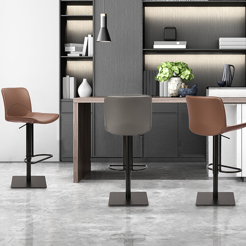 Industrial Bar Stool Leather Adjustable Counter Stool for Bristol