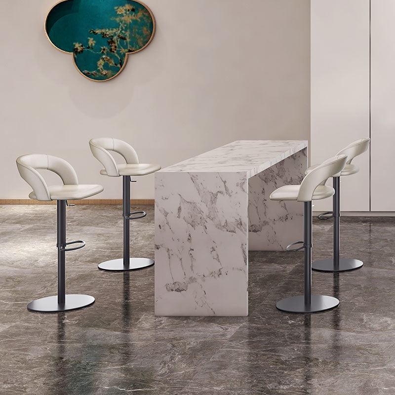 Leather Bar Stool Low Back Counter Stool for Bristol with Swivel