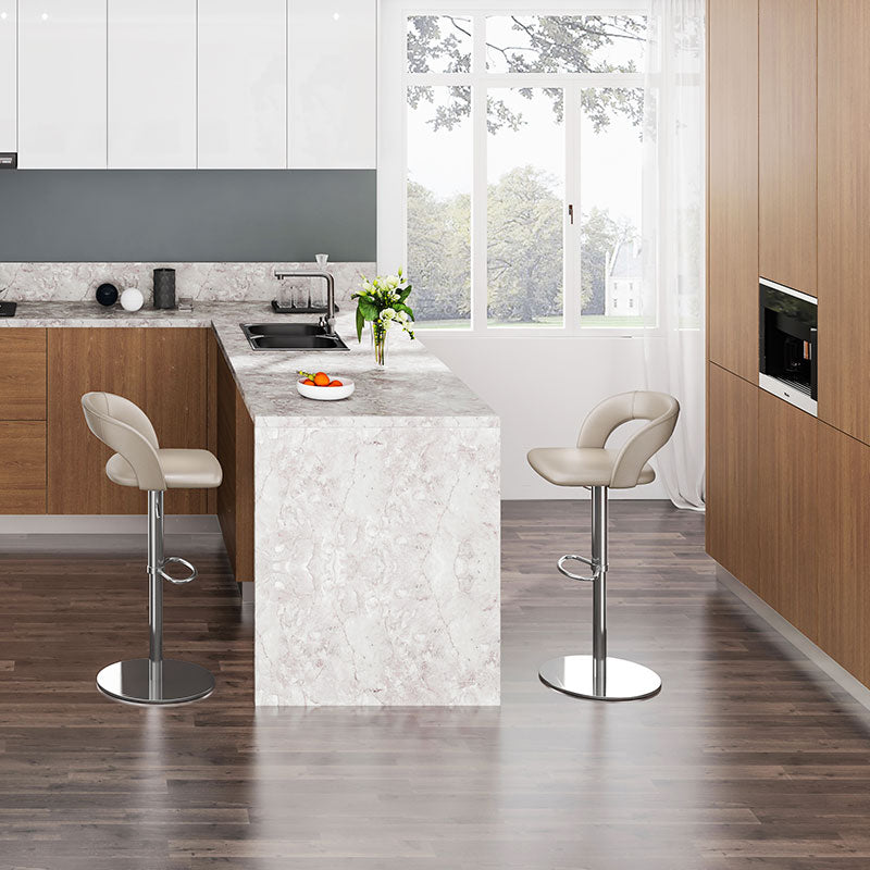 Leather Bar Stool Low Back Counter Stool for Bristol with Swivel