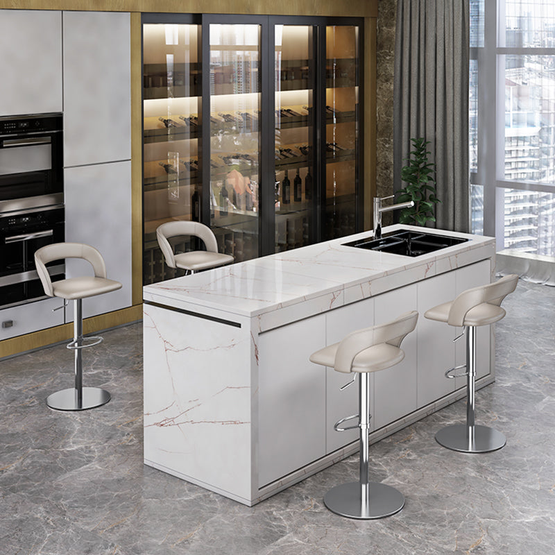 Leather Bar Stool Low Back Counter Stool for Bristol with Swivel