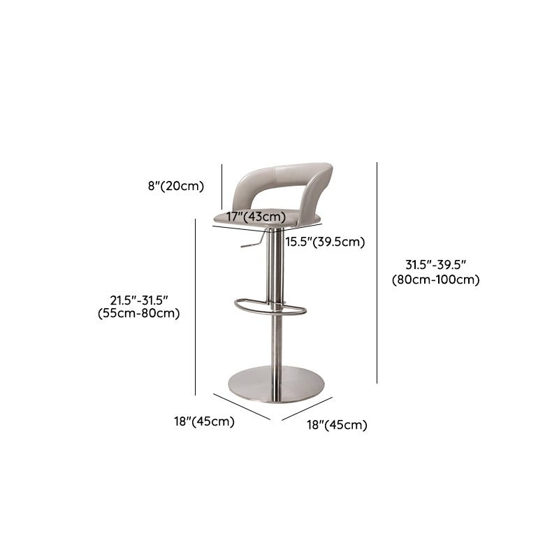 Leather Bar Stool Low Back Counter Stool for Bristol with Swivel