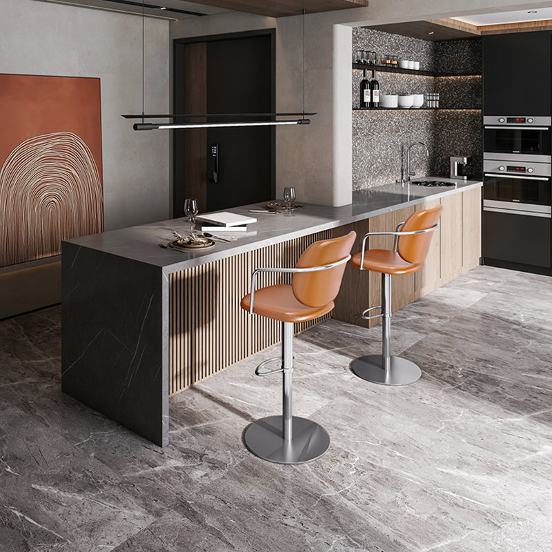 Industrial Leather Bar Stool Adjustable Backrest Counter Stool for Bristol