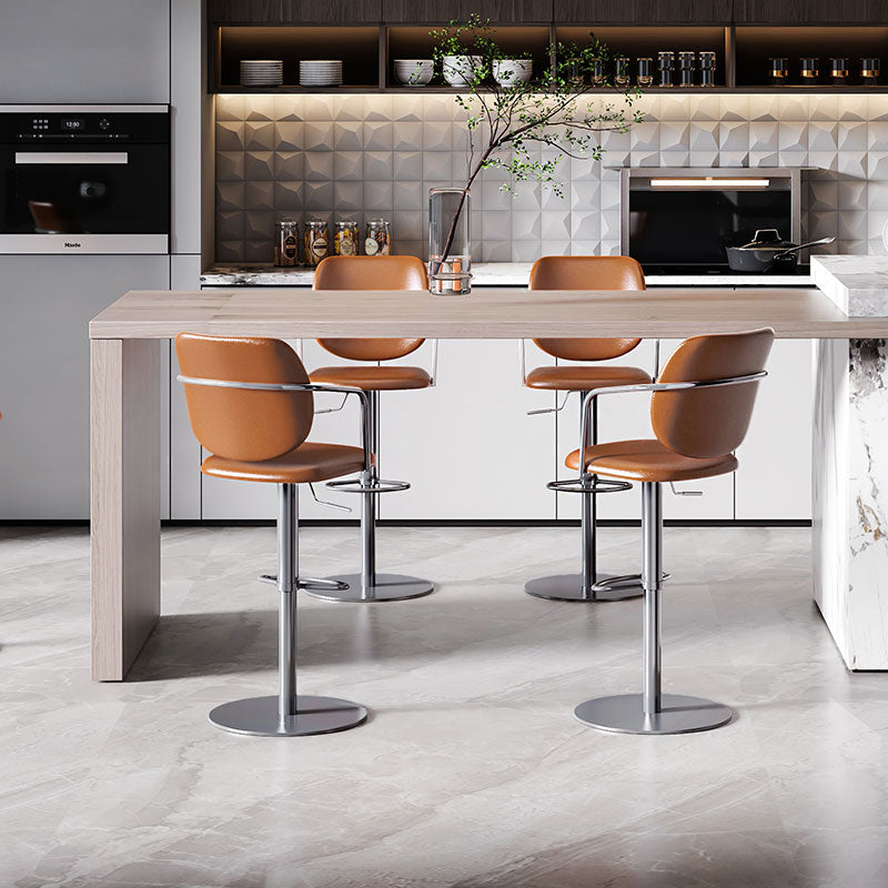 Industrial Leather Bar Stool Adjustable Backrest Counter Stool for Bristol