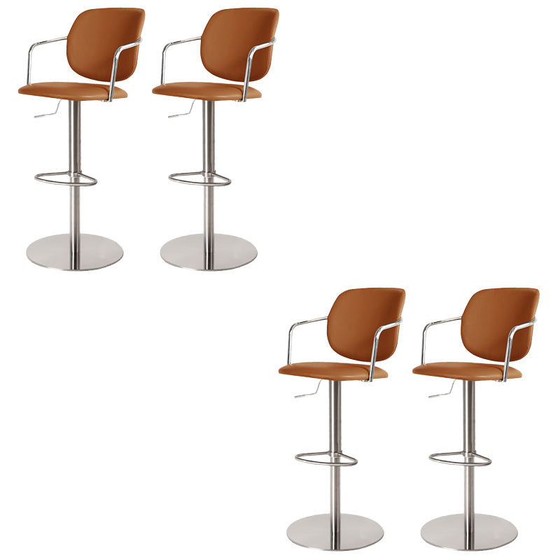 Industrial Leather Bar Stool Adjustable Backrest Counter Stool for Bristol