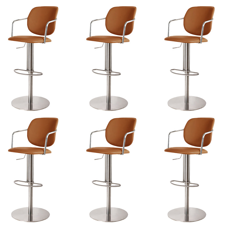 Industrial Leather Bar Stool Adjustable Backrest Counter Stool for Bristol