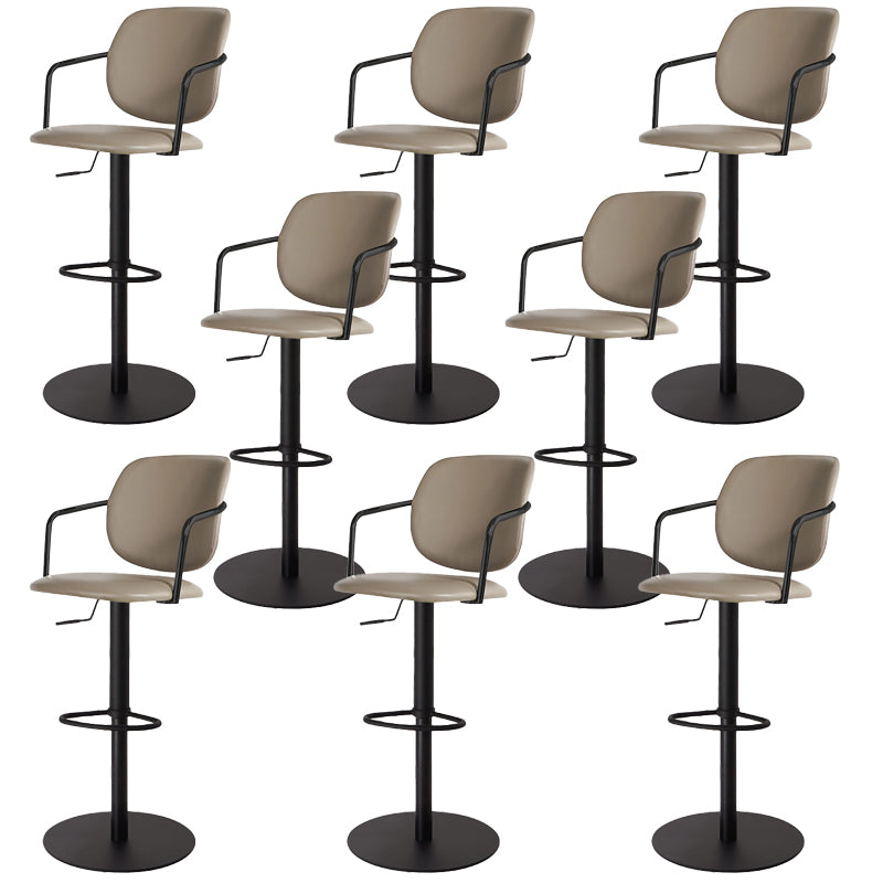 Industrial Leather Bar Stool Adjustable Backrest Counter Stool for Bristol