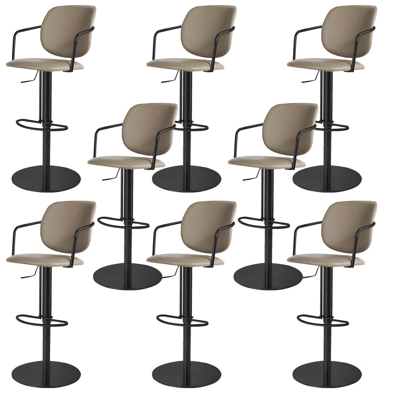 Industrial Leather Bar Stool Adjustable Backrest Counter Stool for Bristol