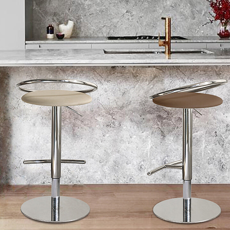 Adjustable Leather Bar Stool Low Back Counter Stool for Bristol with Swivel
