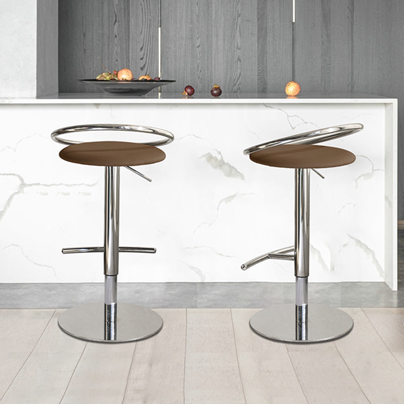 Adjustable Leather Bar Stool Low Back Counter Stool for Bristol with Swivel