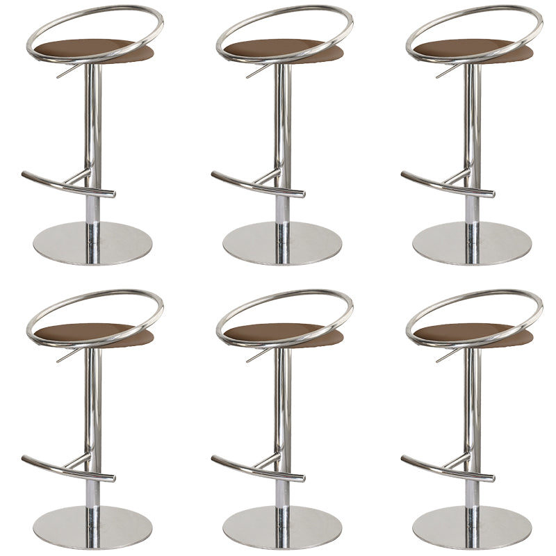 Adjustable Leather Bar Stool Low Back Counter Stool for Bristol with Swivel