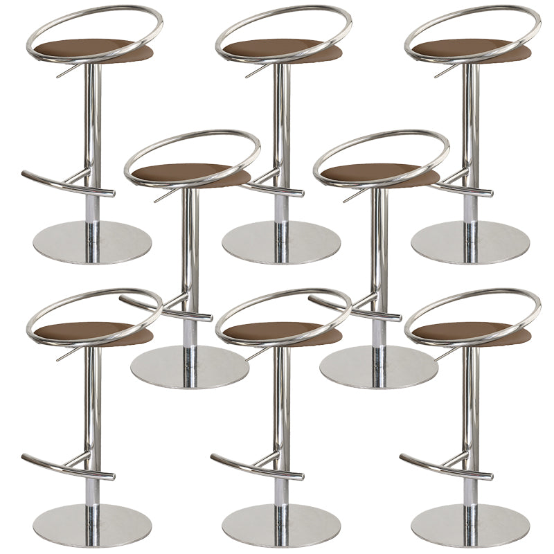 Adjustable Leather Bar Stool Low Back Counter Stool for Bristol with Swivel
