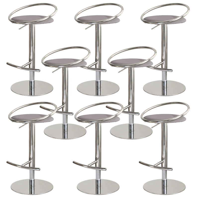 Adjustable Leather Bar Stool Low Back Counter Stool for Bristol with Swivel