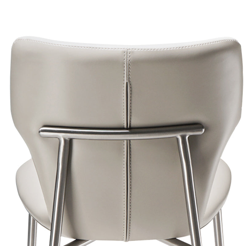 Modern Bar Stool Leather Backrest Counter Stool with Metal Base