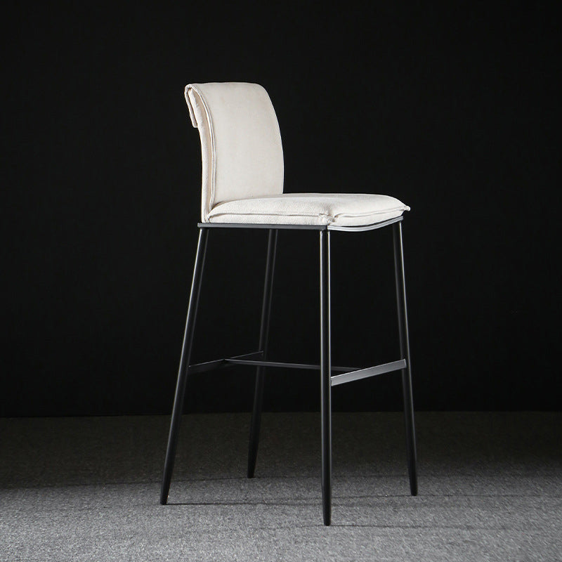 Armless Bar Stool Contemporary Low Back Dining Stool with Footrest