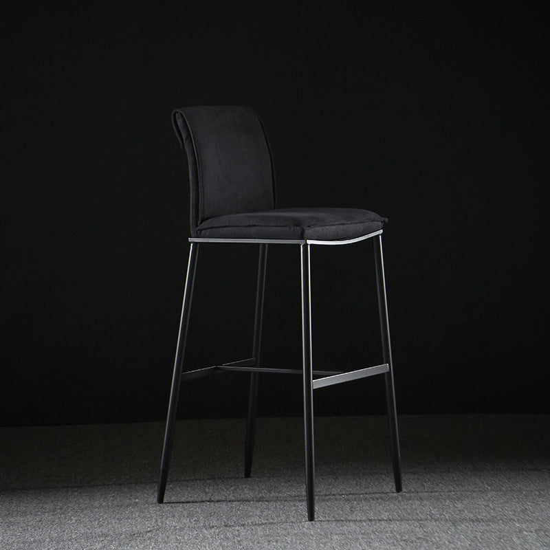 Armless Bar Stool Contemporary Low Back Dining Stool with Footrest