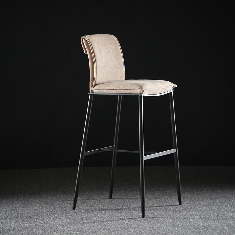 Armless Bar Stool Contemporary Low Back Dining Stool with Footrest