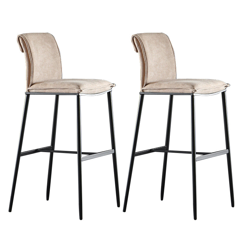 Armless Bar Stool Contemporary Low Back Dining Stool with Footrest