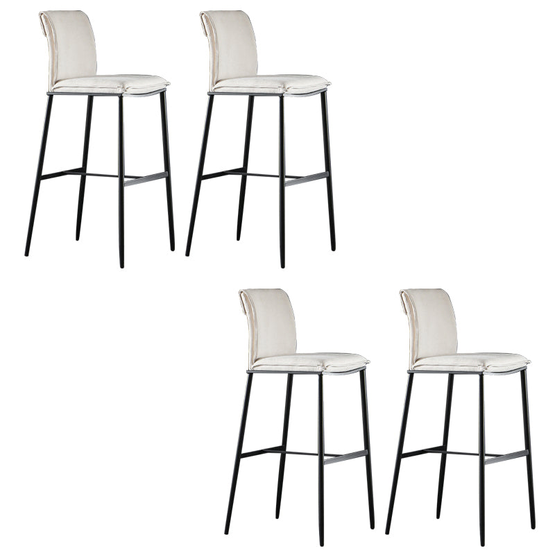 Armless Bar Stool Contemporary Low Back Dining Stool with Footrest