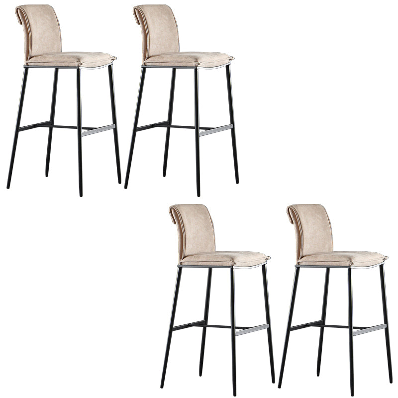 Armless Bar Stool Contemporary Low Back Dining Stool with Footrest