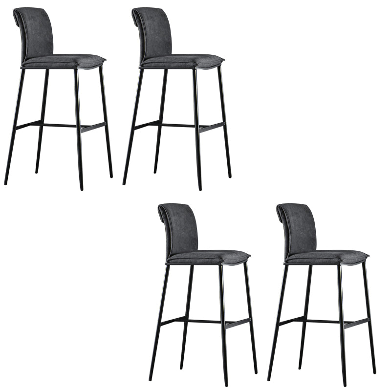 Armless Bar Stool Contemporary Low Back Dining Stool with Footrest