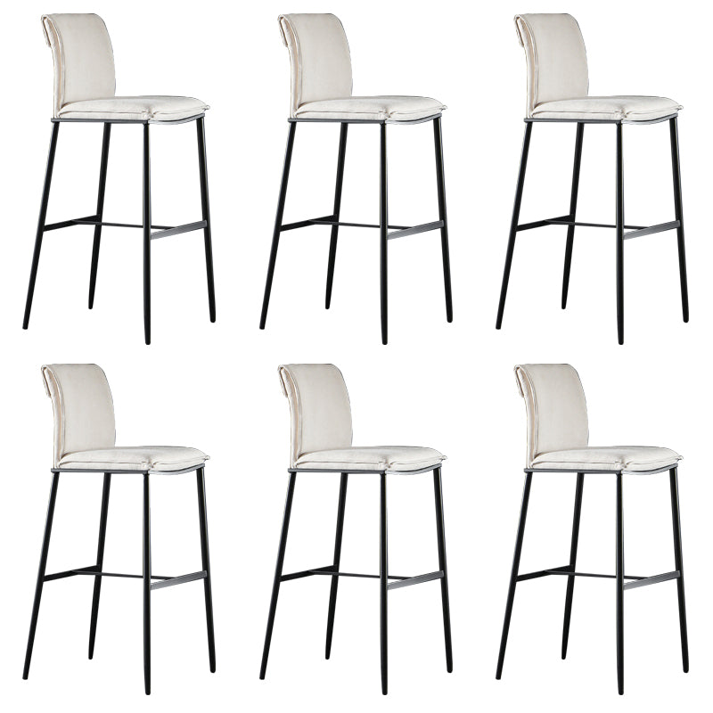 Armless Bar Stool Contemporary Low Back Dining Stool with Footrest