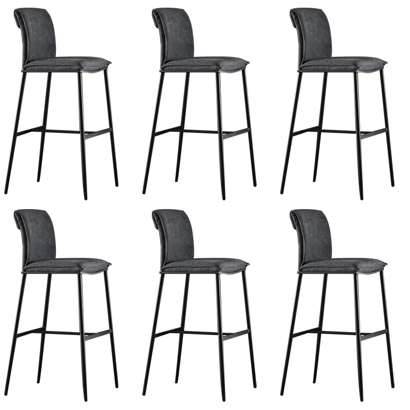 Armless Bar Stool Contemporary Low Back Dining Stool with Footrest