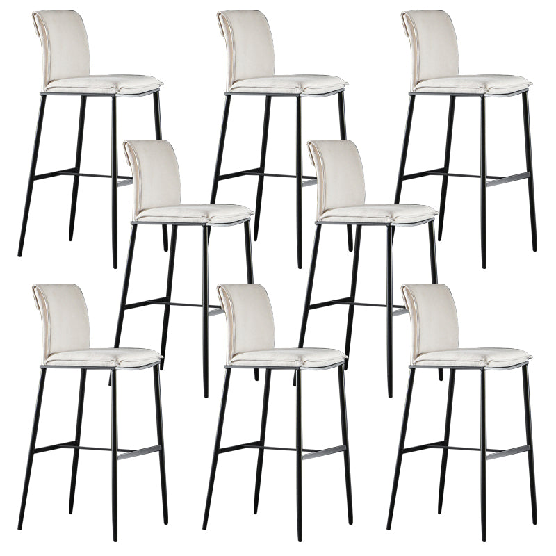 Armless Bar Stool Contemporary Low Back Dining Stool with Footrest