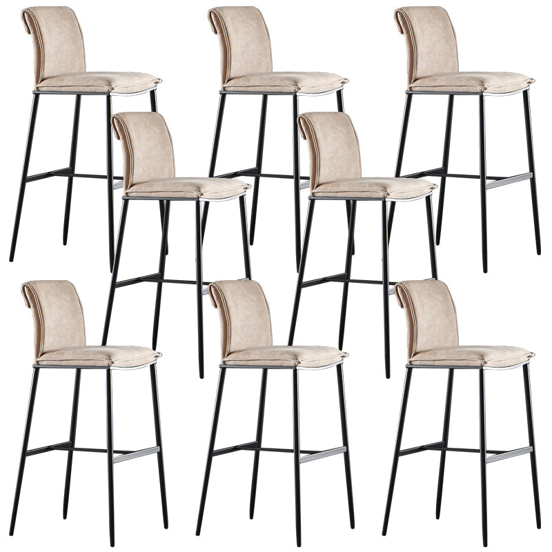 Armless Bar Stool Contemporary Low Back Dining Stool with Footrest