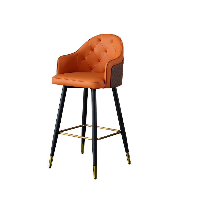 Glam Bar Stool Low Back Upholstered Counter Stool for Bristol