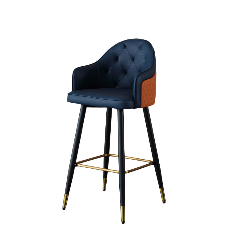 Glam Bar Stool Low Back Upholstered Counter Stool for Bristol