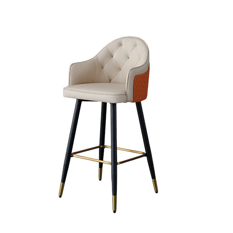 Glam Bar Stool Low Back Upholstered Counter Stool for Bristol