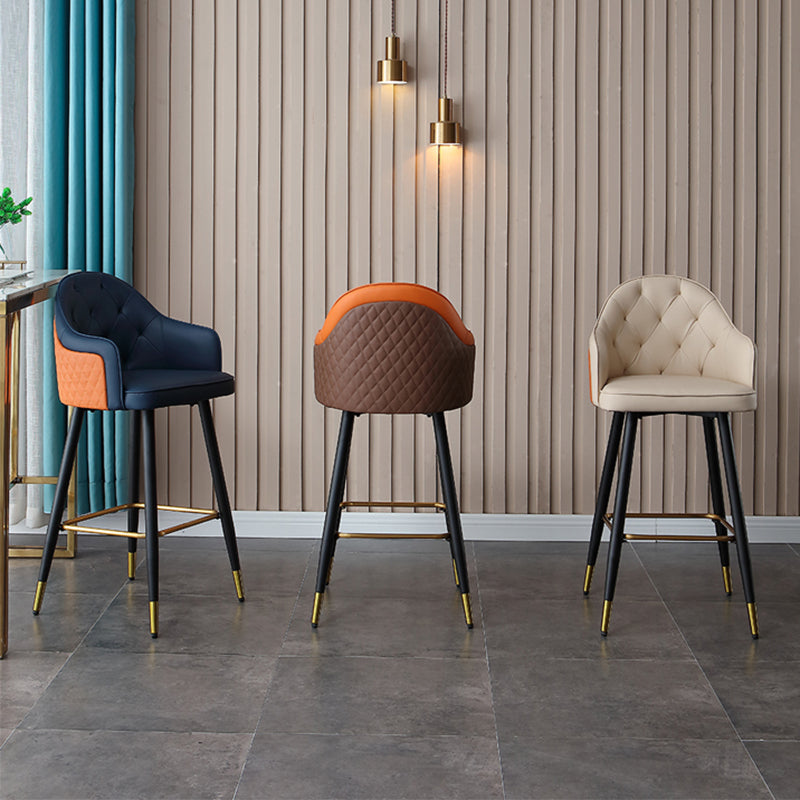 Glam Bar Stool Low Back Upholstered Counter Stool for Bristol