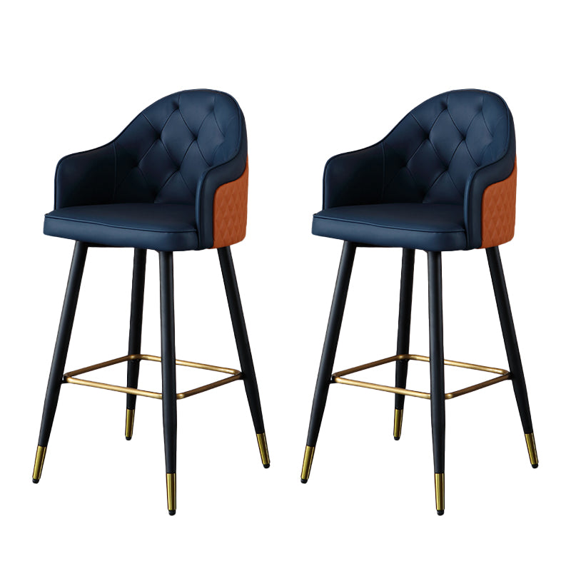 Glam Bar Stool Low Back Upholstered Counter Stool for Bristol