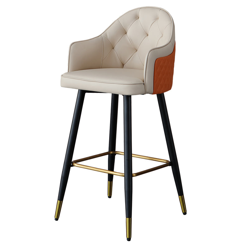 Glam Bar Stool Low Back Upholstered Counter Stool for Bristol
