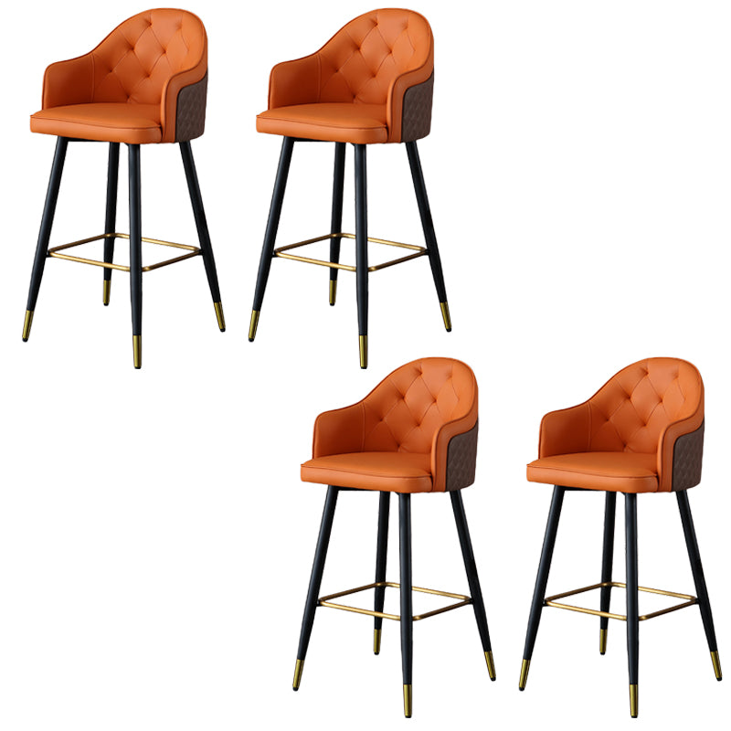 Glam Bar Stool Low Back Upholstered Counter Stool for Bristol