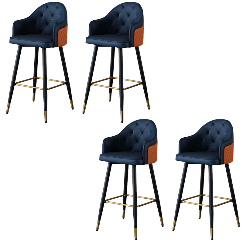 Glam Bar Stool Low Back Upholstered Counter Stool for Bristol