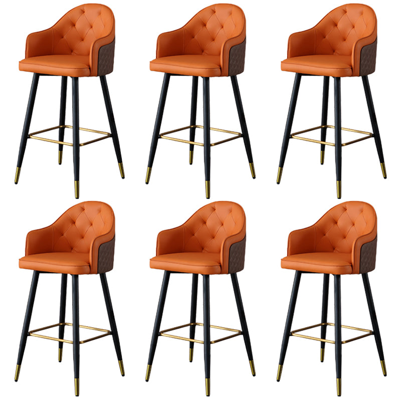Glam Bar Stool Low Back Upholstered Counter Stool for Bristol